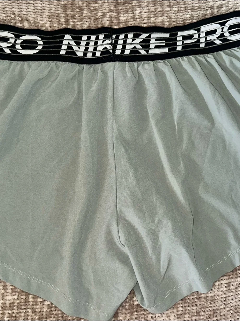 Nike Pro Sage Green Athletic Skirt with Black Branded Waistband